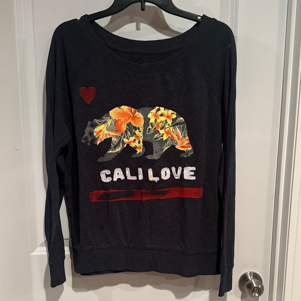 Reflex Charcoal Sweatshirt with Floral Patch